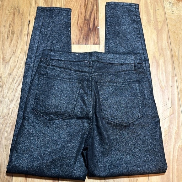 LOFT Shimmer high rise skinny jeans in black Sz 26 / 2 - Picture 6 of 10